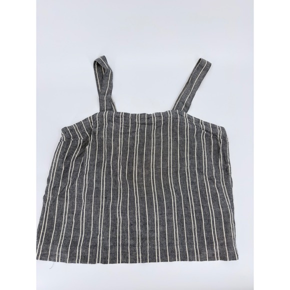 Time and Tru Tops - Time and Tru Cami Tank Top Striped Modern Womens XXL 20 Gray White Linen Blend